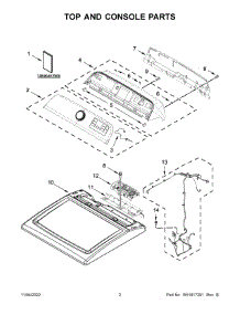 02 - Top And Console Parts parts for Whirlpool Dryer MGD6230HW2 from AppliancePartsPros.com
