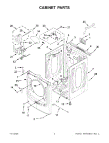 03 - Cabinet Parts parts for Whirlpool Dryer MGD6630HC2 from AppliancePartsPros.com