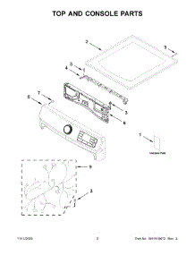 02 - Top And Console Parts parts for Whirlpool Dryer MGD6630HC2 from AppliancePartsPros.com