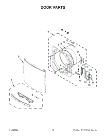 Door Parts parts for Whirlpool Dryer MGD6630HC4 from AppliancePartsPros.com