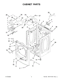 Cabinet Parts parts for Whirlpool Dryer MGD6630HW4 from AppliancePartsPros.com
