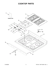 Cooktop Parts parts for Whirlpool Range MGR6600FB7 from AppliancePartsPros.com