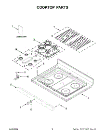 02 - Cooktop Parts parts for Whirlpool Range MGR6600PZ1 from AppliancePartsPros.com