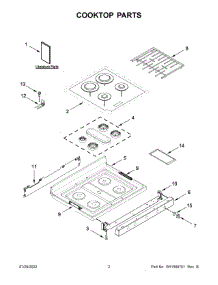 02 - Cooktop Parts parts for Whirlpool Range MGR8800FZ2 from AppliancePartsPros.com