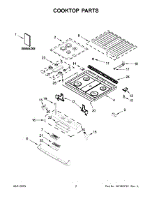 02 - Cooktop Parts parts for Whirlpool Range MGS8800PZ0 from AppliancePartsPros.com