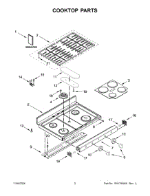 02 - Cooktop Parts parts for Whirlpool Range MGT8800FZ11 from AppliancePartsPros.com