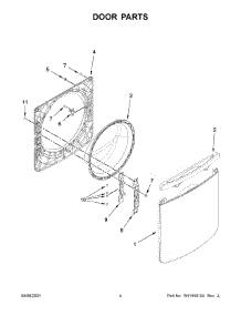 03 - Door Parts parts for Whirlpool Washer MHW5630HW3 from AppliancePartsPros.com