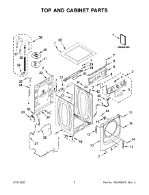02 - Top And Cabinet Parts parts for Whirlpool Washer MHW5630MBK0 from AppliancePartsPros.com
