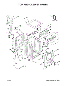 02 - Top And Cabinet Parts parts for Whirlpool Washer MHW6630MBK0 from AppliancePartsPros.com