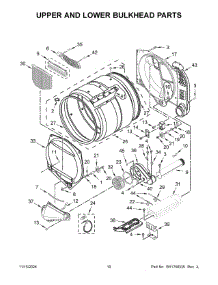 06 - Upper And Lower Bulkhead Parts parts for Whirlpool Dryer MLE27PDFYW0 from AppliancePartsPros.com