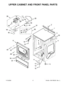 04 - Upper Cabinet And Front Panel Parts parts for Whirlpool Dryer MLE27PDFYW0 from AppliancePartsPros.com