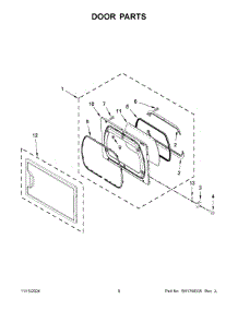 05 - Door Parts parts for Whirlpool Dryer MLE27PDFYW0 from AppliancePartsPros.com