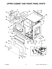 04 - Upper Cabinet And Front Panel Parts parts for Whirlpool Range MLG26PDFWW0 from AppliancePartsPros.com