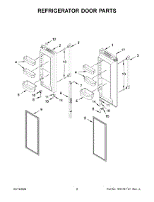 Refrigerator Door Parts parts for Whirlpool Refrigerator MRFF4136RZ00 from AppliancePartsPros.com