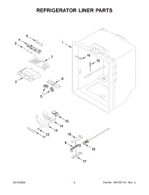 Refrigerator Liner Parts parts for Whirlpool Refrigerator MRFF4136RZ00 from AppliancePartsPros.com