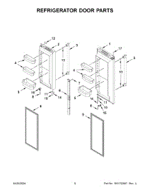 05 - Refrigerator Door Parts parts for Whirlpool Refrigerator MRFF4236RZ01 from AppliancePartsPros.com