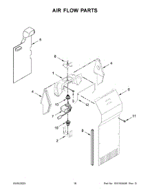 10 - Air Flow Parts parts for Whirlpool Refrigerator MSS25C4MGB06 from AppliancePartsPros.com