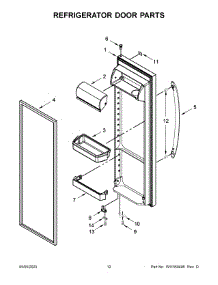 07 - Refrigerator Door Parts parts for Whirlpool Refrigerator MSS25C4MGB06 from AppliancePartsPros.com
