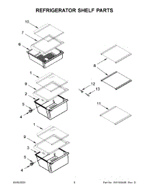 04 - Refrigerator Shelf Parts parts for Whirlpool Refrigerator MSS25C4MGB06 from AppliancePartsPros.com