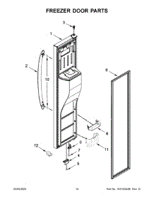 08 - Freezer Door Parts parts for Whirlpool Refrigerator MSS25C4MGB06 from AppliancePartsPros.com