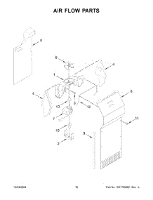 10 - Air Flow Parts parts for Whirlpool Refrigerator MSS25C4MGB07 from AppliancePartsPros.com