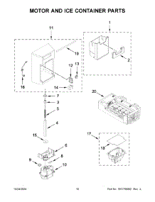 06 - Motor And Ice Container Parts parts for Whirlpool Refrigerator MSS25C4MGB07 from AppliancePartsPros.com