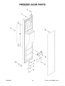 08 - Freezer Door Parts parts for Whirlpool Refrigerator MSS25C4MGB07 from AppliancePartsPros.com