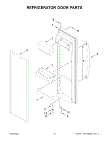 07 - Refrigerator Door Parts parts for Whirlpool Refrigerator MSS25C4MGB07 from AppliancePartsPros.com