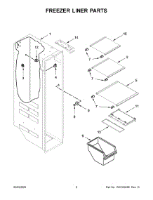 05 - Freezer Liner Parts parts for Whirlpool Refrigerator MSS25C4MGW06 from AppliancePartsPros.com