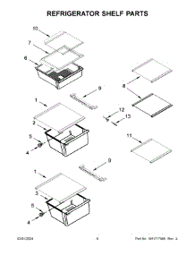 Refrigerator Shelf Parts parts for Whirlpool Refrigerator MSS25C4MGZ08 from AppliancePartsPros.com