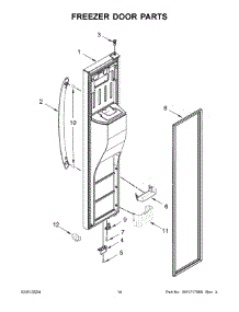 Freezer Door Parts parts for Whirlpool Refrigerator MSS25C4MGZ08 from AppliancePartsPros.com