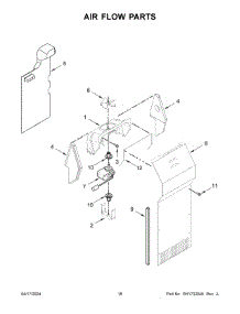 10 - Air Flow Parts parts for Whirlpool Refrigerator MSS25C4MGZ09 from AppliancePartsPros.com