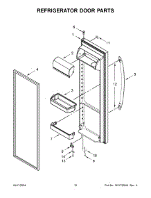 07 - Refrigerator Door Parts parts for Whirlpool Refrigerator MSS25C4MGZ09 from AppliancePartsPros.com