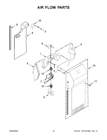 08 - Air Flow Parts parts for Whirlpool Refrigerator MSS25N4MKZ04 from AppliancePartsPros.com