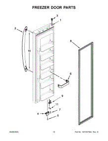 07 - Freezer Door Parts parts for Whirlpool Refrigerator MSS25N4MKZ04 from AppliancePartsPros.com