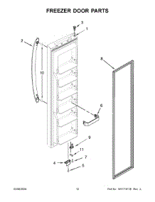 Freezer Door Parts parts for Whirlpool Refrigerator MSS25N4MKZ09 from AppliancePartsPros.com