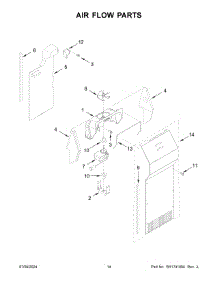 08 - Air Flow Parts parts for Whirlpool Refrigerator MSS25N4MKZ10 from AppliancePartsPros.com