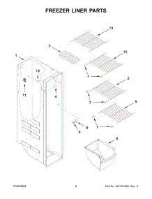 05 - Freezer Liner Parts parts for Whirlpool Refrigerator MSS25N4MKZ10 from AppliancePartsPros.com