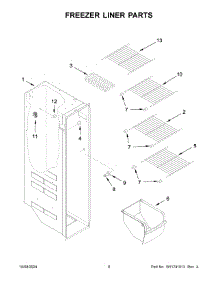 05 - Freezer Liner Parts parts for Whirlpool Refrigerator MSS25N4MKZ11 from AppliancePartsPros.com