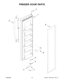 07 - Freezer Door Parts parts for Whirlpool Refrigerator MSS25N4MKZ11 from AppliancePartsPros.com