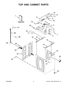 02 - Top And Cabinet Parts parts for Whirlpool Washer MVW4505MW2 from AppliancePartsPros.com