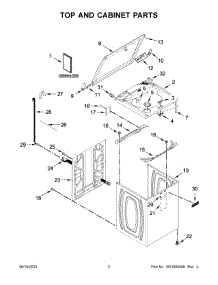 02 - Top And Cabinet Parts parts for Whirlpool Washer MVW5435PW0 from AppliancePartsPros.com