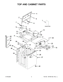 02 - Top And Cabinet Parts parts for Whirlpool Washer MVW6200KW3 from AppliancePartsPros.com