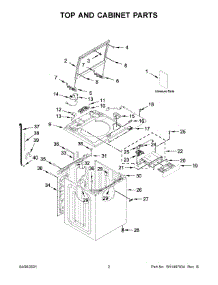 02 - Top And Cabinet Parts parts for Whirlpool Washer MVW6230HW1 from AppliancePartsPros.com