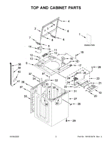 02 - Top And Cabinet Parts parts for Whirlpool Washer MVW7230HW1 from AppliancePartsPros.com