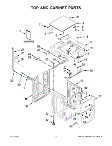 02 - Top And Cabinet Parts parts for Whirlpool Washer MVWP586GW0 from AppliancePartsPros.com