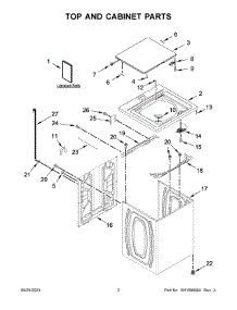 02 - Top And Cabinet Parts parts for Whirlpool Washer RTW4519PW0 from AppliancePartsPros.com