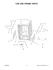 05 - Tub And Frame Parts parts for Whirlpool Dishwasher UDPS5118PP0 from AppliancePartsPros.com