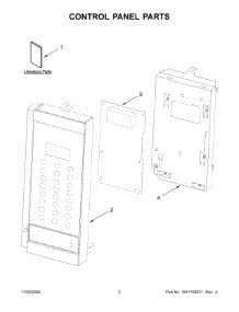 02 - Control Panel Parts parts for Whirlpool Microwave UMV1170LS04 from AppliancePartsPros.com