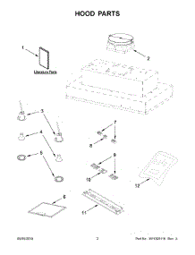 02 - Hood Parts parts for Whirlpool Range Hood UVL6048JSS0 from AppliancePartsPros.com